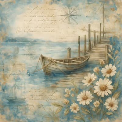 Beach jetty photo scrapbook element