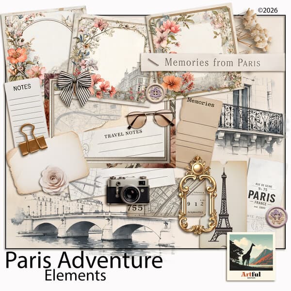 Paris Adventure Digital Scrapbook Kit — included free