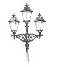 Parisian street lamp scrapbook embellishment