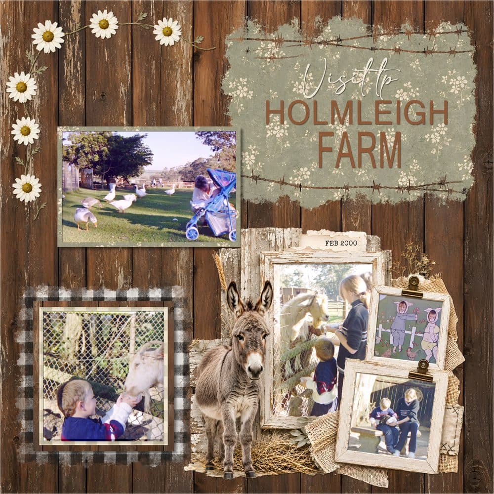 Holmleigh Farm — scrapbook page made in MyScrapBook Studio
