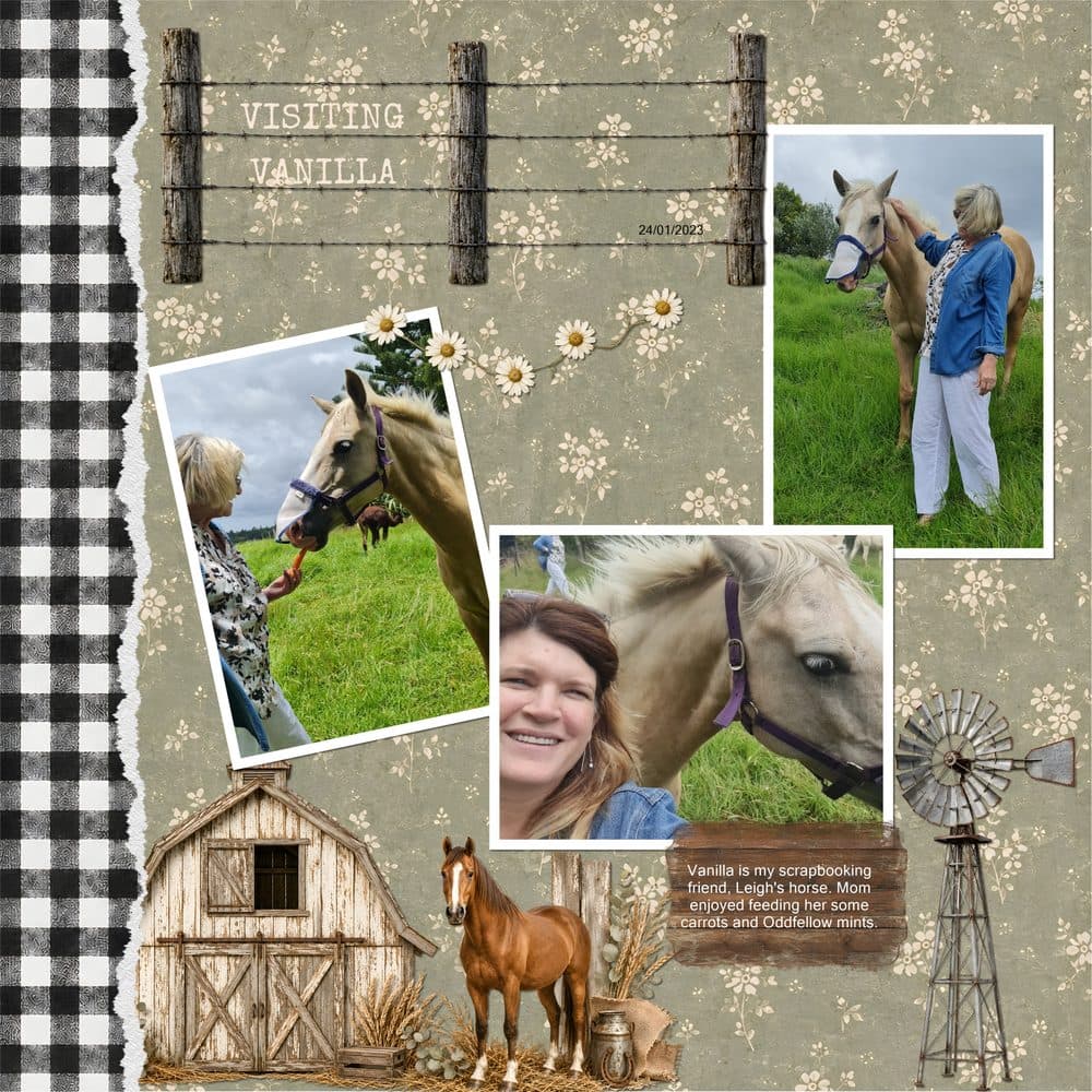 Visiting Vanilla — scrapbook page made in MyScrapBook Studio